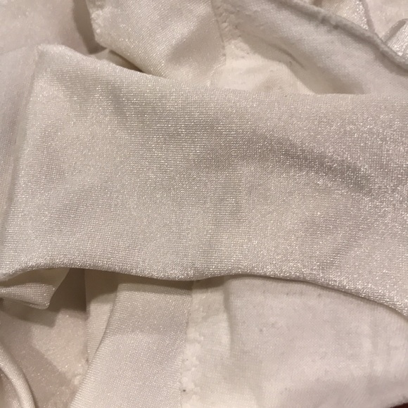 Flexees M ivory shapewear shaper slimming panty lined satin lace trim skirt - Picture 8 of 12